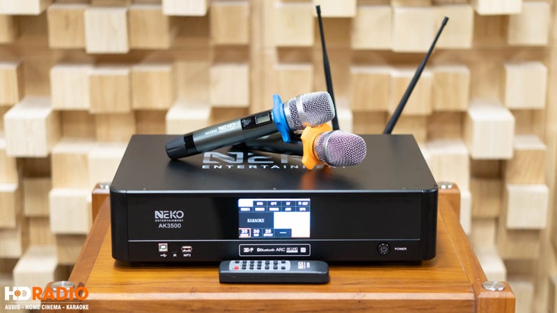 Ảnh minh họa Đẩy liền vang Neko AK3500 (450Wx2 Kênh, Bluetooth, Optical, DSP Chống hú, 2 tay mic không dây) 2