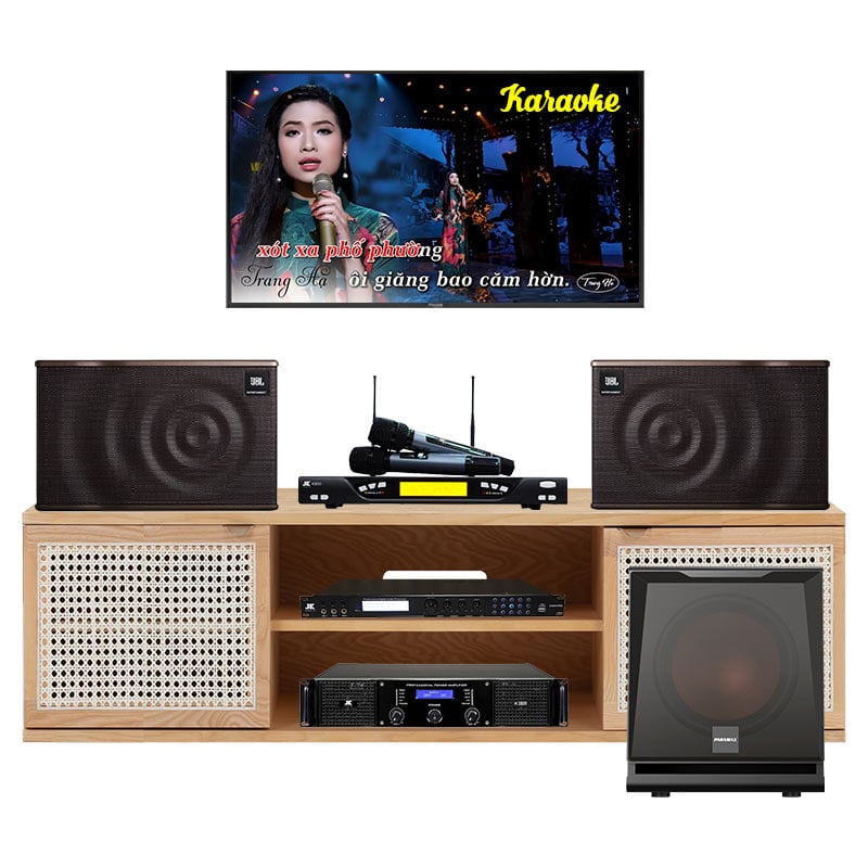 Dàn Karaoke JBL KH18 (JBL MK12, Vang số, Công suất, Micro K800, Sub paramax D30)