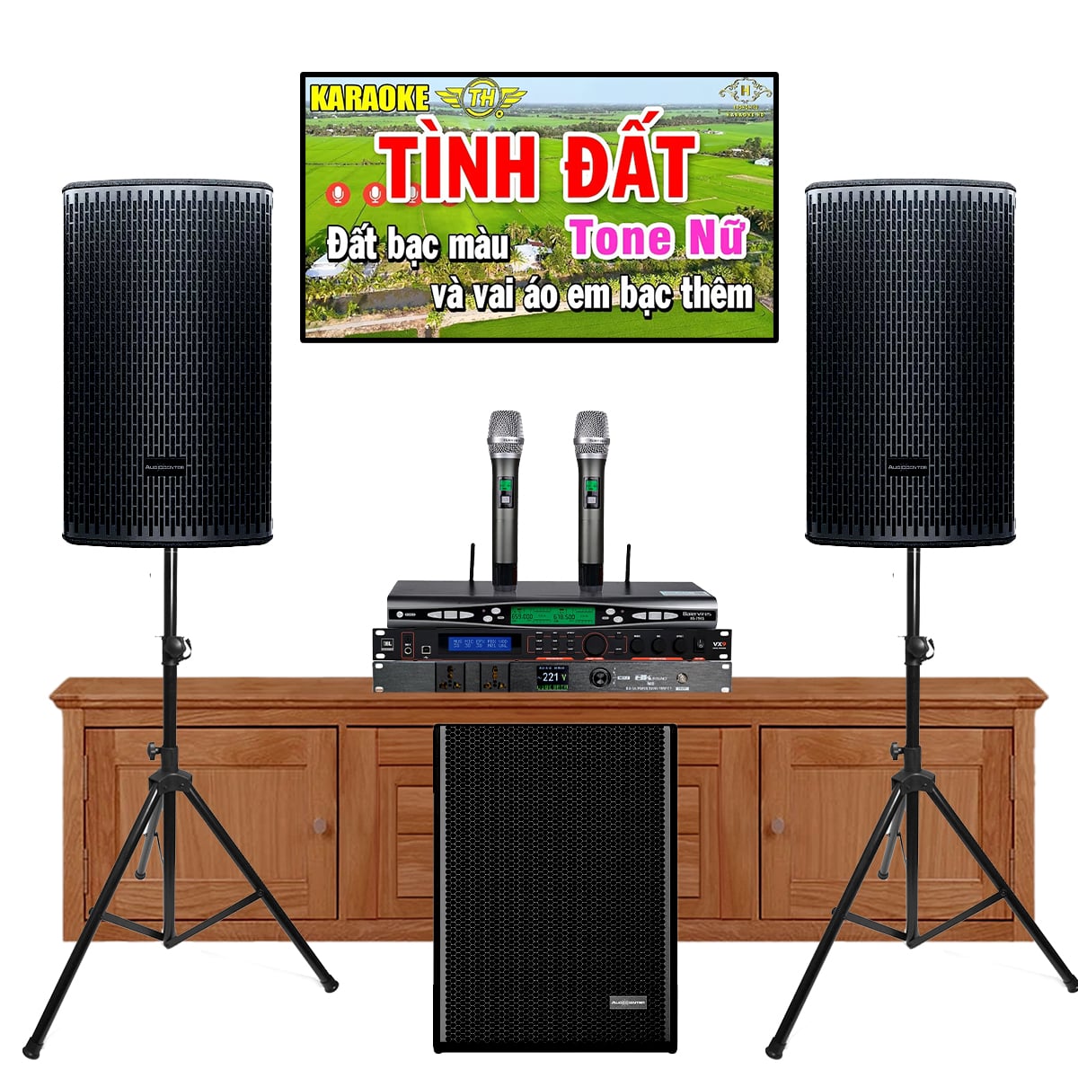 Dàn karaoke gia đình Audiocenter Active 02 (Audiocenter GT512A, T115S-DSP, JBL VX9,…)