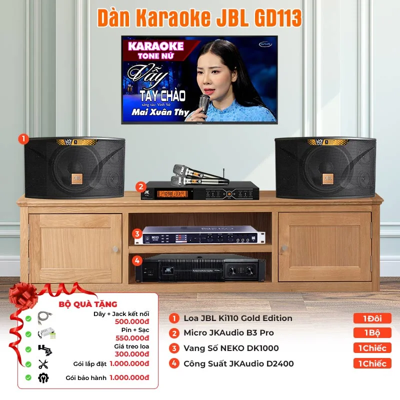 Ảnh minh họa Dàn karaoke JBL GD113 (JBL Ki110 Gold Edition, JKAudio D2400, B3 Pro, NEKO DK1000) 1