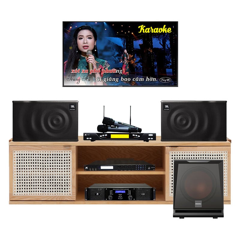 Dàn Karaoke JBL KH15 (JBL MK10, Vang số, công suất, Micro không dây, sub Paramax D30)