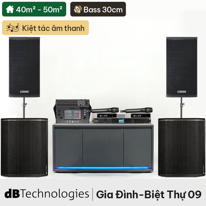 Dàn Karaoke Siêu Cao Cấp Cho Gia Đình - Biệt Thự 09 (dBTechnologies Vio X12, Sub618...)