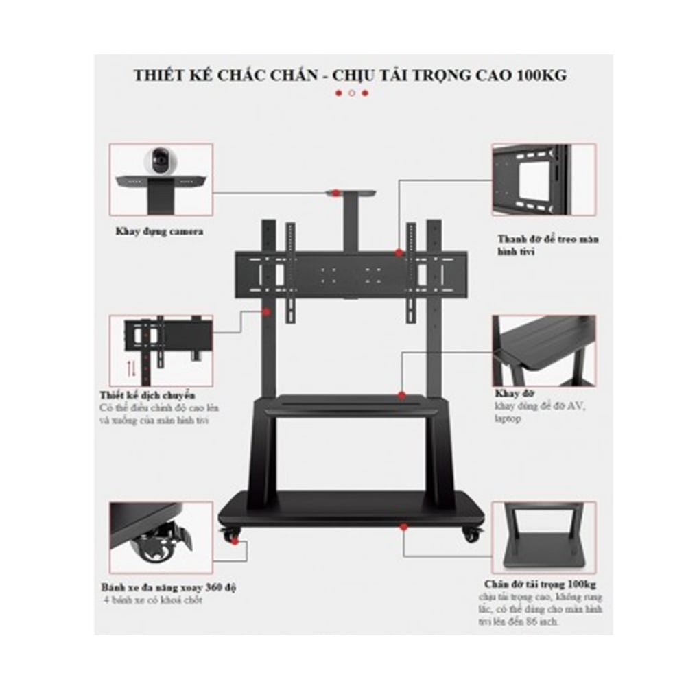 Ảnh minh họa Kệ Tivi Di Động FT-M (55-86 Inch) 2