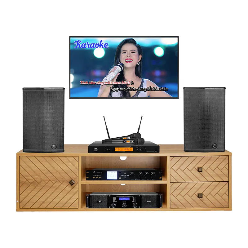Dàn Karaoke Wharfedale KH56 ( Wharfedale Sigma X10, Công suất, X9000 Pro, micro K500)