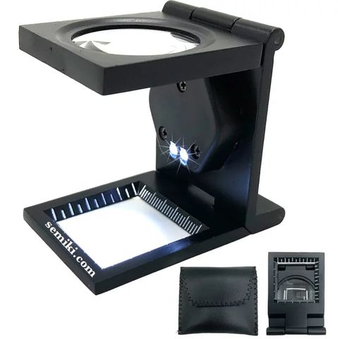 Keiyo Japan Leaf LA32-1 kính lúp có đèn LED 6x kiểm lỗi vải