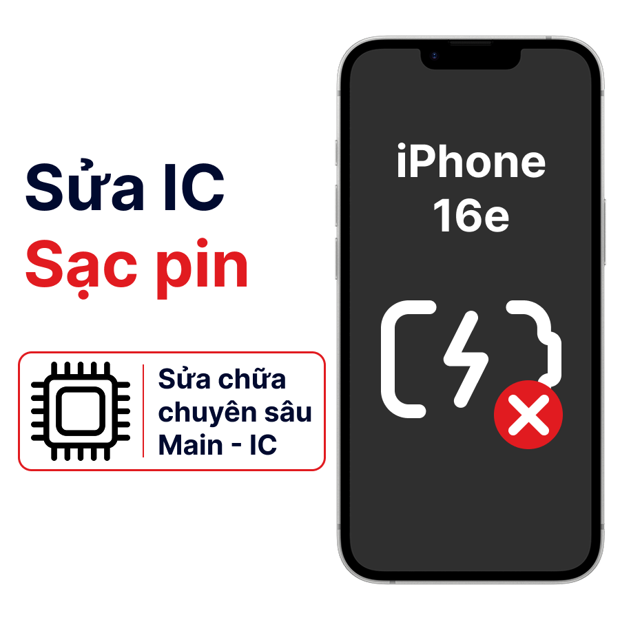 Khắc phục lỗi main - IC Sạc USB iPhone 16E uy tín, lấy liền