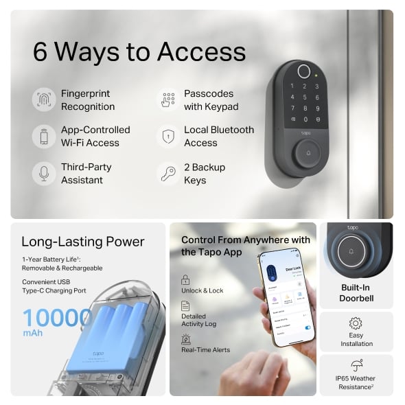 Ảnh minh họa Khóa cửa thông minh Wi-Fi Tapo DL110 3