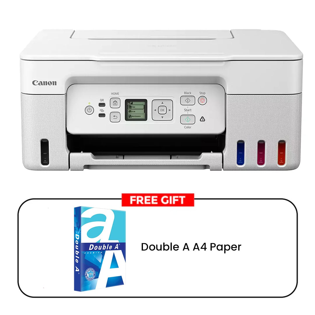 Canon PIXMA G3470 Máy in phun không dây đa chức năng MegaTank - 11ppm / 4800dpi / A4 / Màu / Trắng + Kèm giấy A4