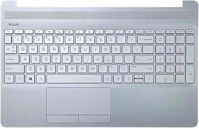 Thay Vỏ Laptop HP 15T-DW 15S-DR 15S-DU Laptop Upper Case Palmrest Backlit Keyboard Touchpad Assembly Part L52022-001 Sliver Replacement for Zin