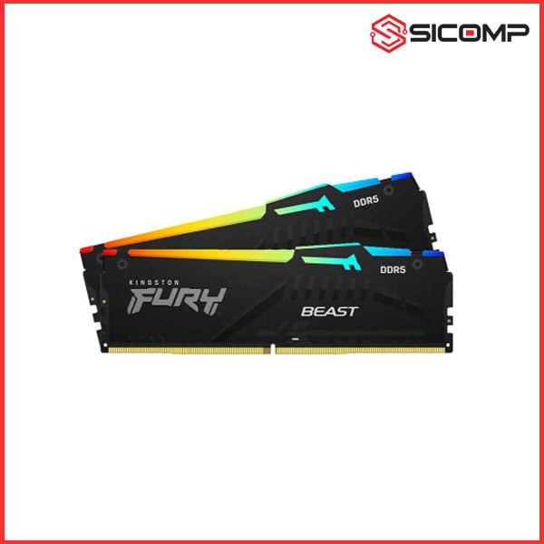 Ảnh minh họa RAM DESKTOP KINGSTON FURY BEAST 64GB (2 x 32GB) RGB | BUS 6000 (KF560C40BBAK2-64) 1