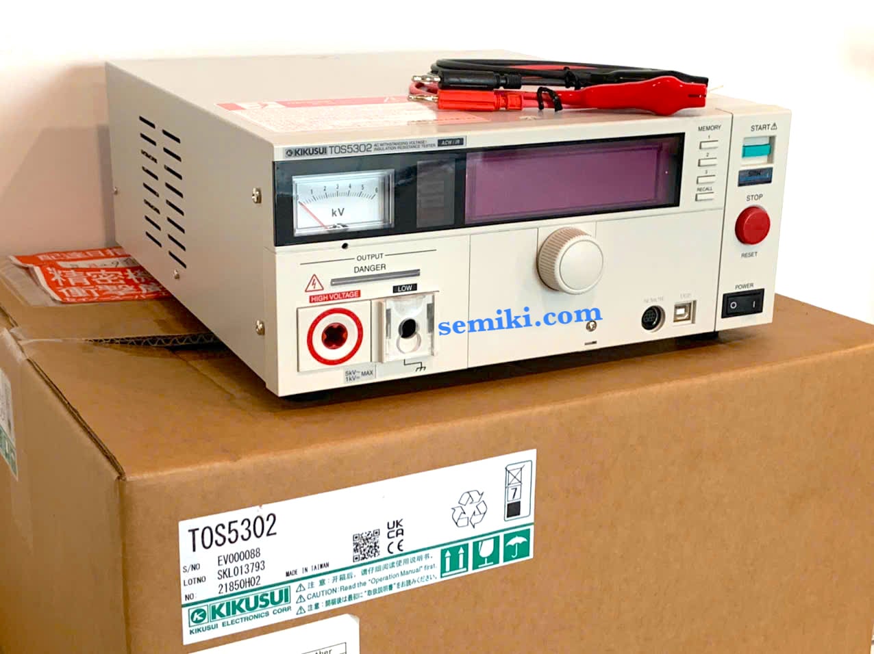 KIKUSUI TOS5302 máy thử nghiệm điện áp cao AC 5kV, điện trở cách điện 5 GΩ