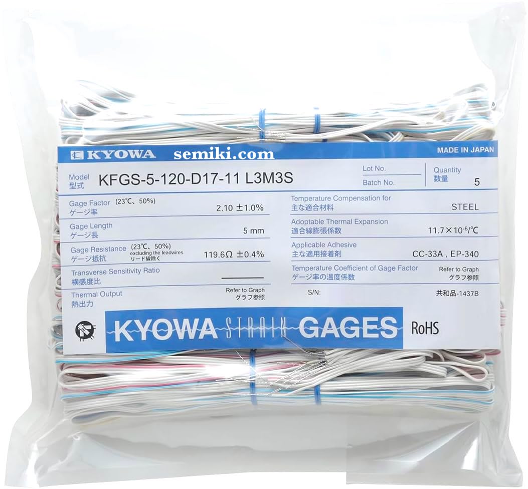 Ảnh minh họa KYOWA Strain Gauge KFGS-1-120-D17-11 cảm biến lực ứng suất 3 trục 1