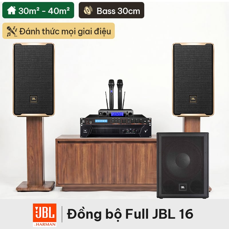 Dàn karaoke đồng bộ full JBL 16 - Hot New 2027 (JBL D Ultra, JBL V8, JBL VX9, JBL IRX115S, JBL VM300)