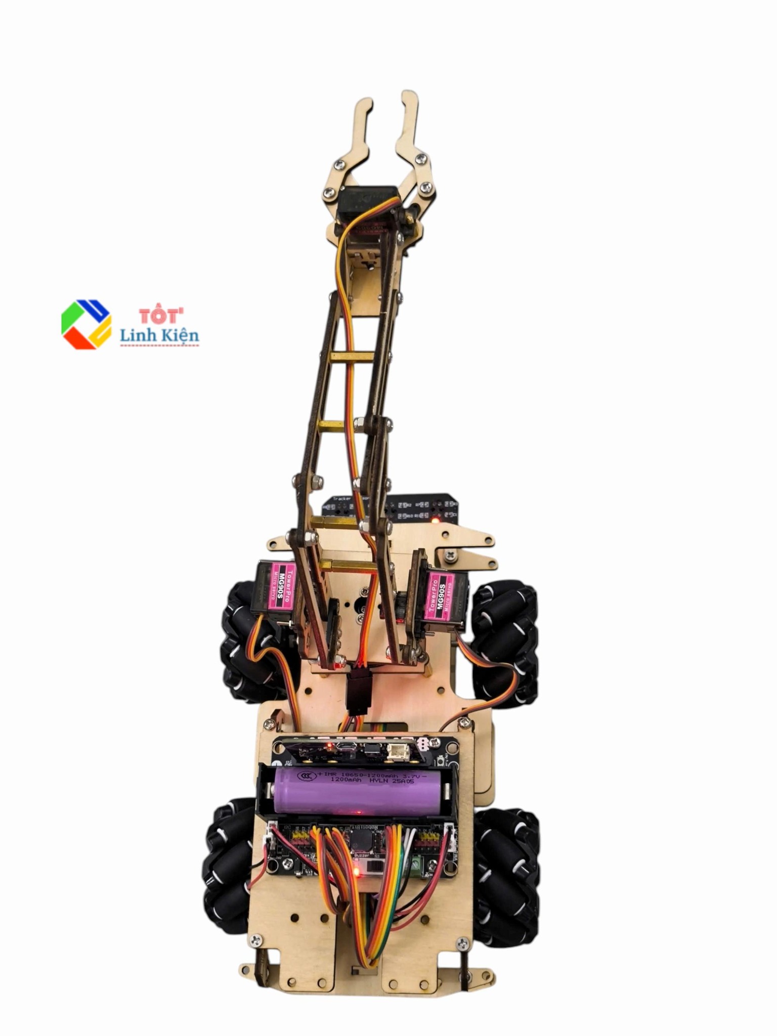 Ảnh minh họa Bộ Kit Xe Cánh Tay Robot Lập Trình Microbit Kèm Dò Line, Tránh Vật Cản - Micro:bit Arm Car Robot 3
