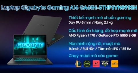 Laptop Gigabyte Gaming A16 GA65H-5THP3VN893SH