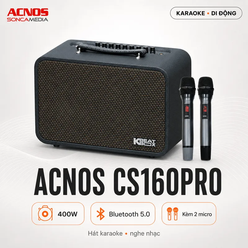 Ảnh minh họa Loa Acnos CS160Pro (400W, Bluetooth 5.0, Kèm 2 tay micro) 1