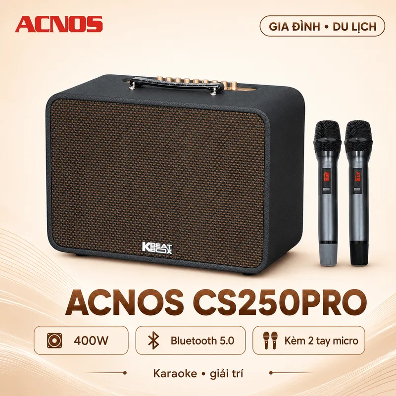Ảnh minh họa Loa Acnos CS250Pro (400W, Bluetooth 5.0, Kèm 2 tay micro) 1