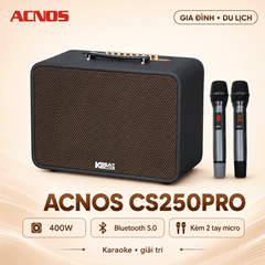  Loa Acnos CS250Pro (400W, Bluetooth 5.0, Kèm 2 tay micro) 
