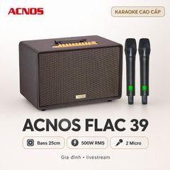  Loa Acnos FLAC 39 (500W, Bluetooth 5.0, Kèm 2 tay micro) 