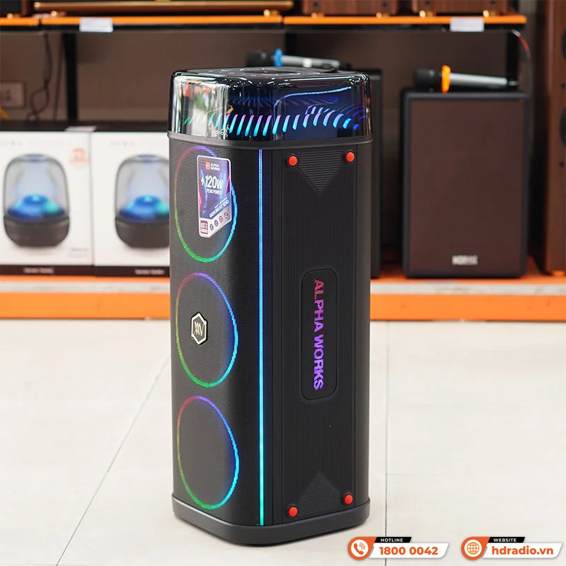 Ảnh minh họa Loa Alpha Works Genbeat 100, Bluetooth 5.3, Công suất 60W RMS, LED Đẹp 3