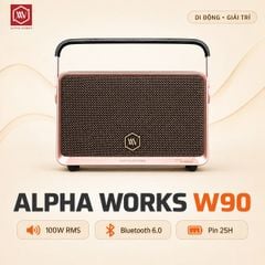 Loa Alpha Works W90 (100W RMS, Pin 25h, Bluetooth 6.0) 