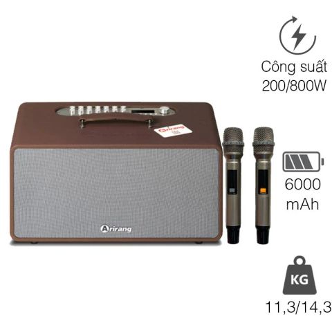 Loa Arirang MB2 Pro+ Plus, Công Suất 200W, Bass 16.5 cm, Kèm 2 Tay Mic