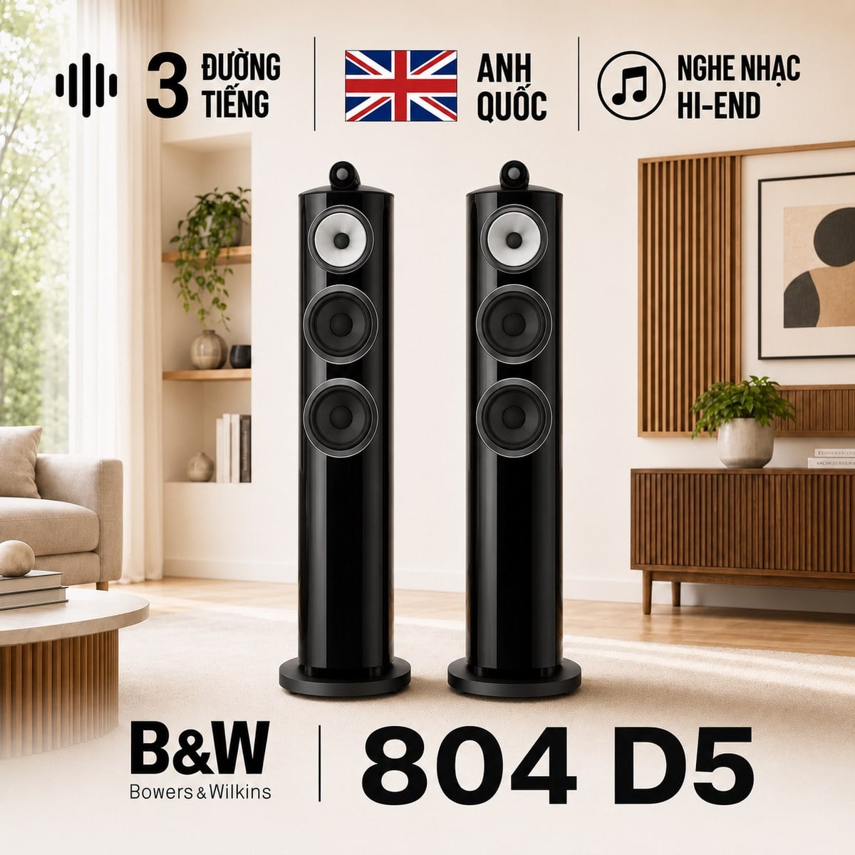 Loa B&W 804 D5 (Sản xuất tại Anh)