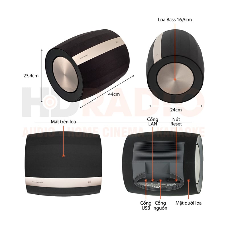 Ảnh minh họa Loa B&W Formation Bass, công suất 250W, Bass 16,5cm, loa sub không dây 2