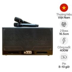  Loa Best S16 Pro (Bass đôi 16.5cm, 400W, Kèm 2 micro) 
