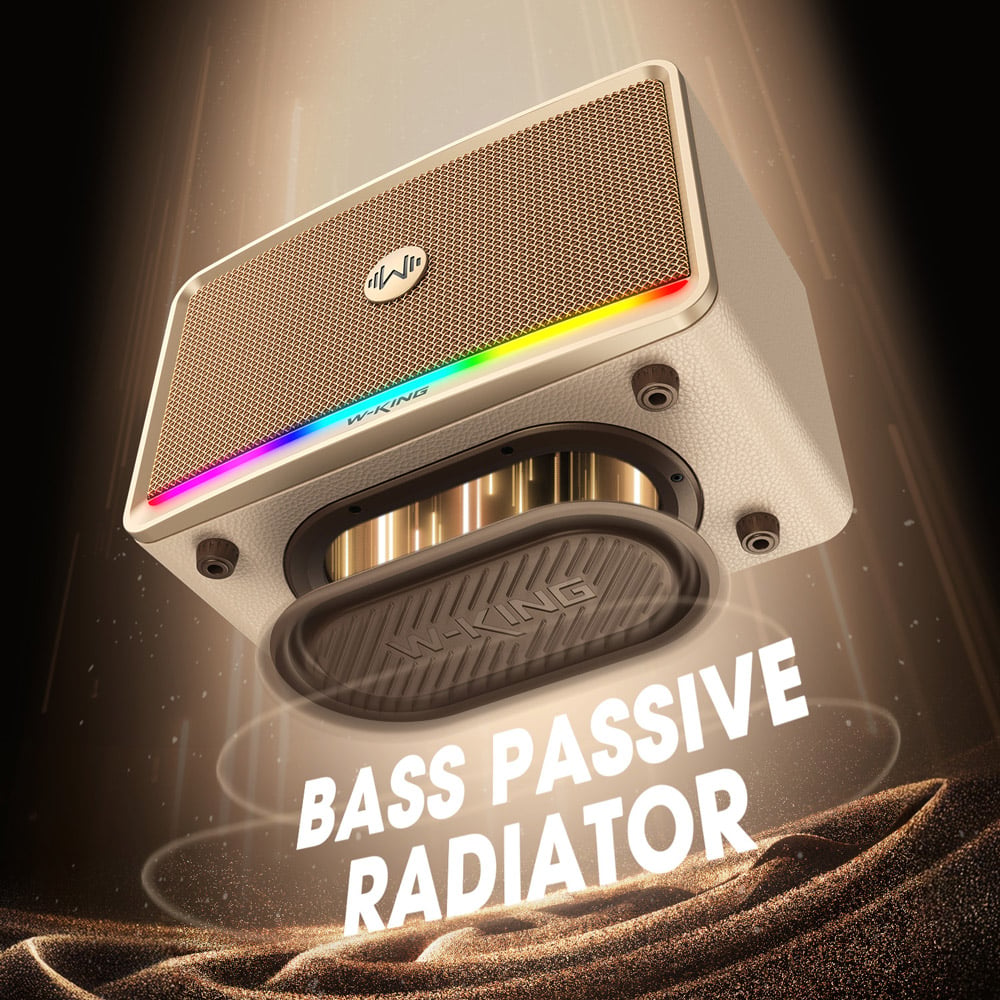 Ảnh minh họa Loa Bluetooth Retro W-KING H330 | Bass Radiator (120W) Bluetooth 5.4, TWS 2