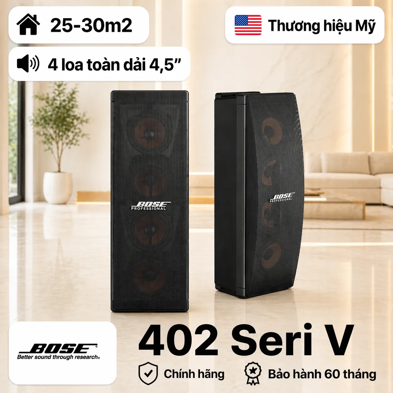 Ảnh minh họa Loa Bose 402 Seri V (4 bass 11.2cm, 120W/480W) 1