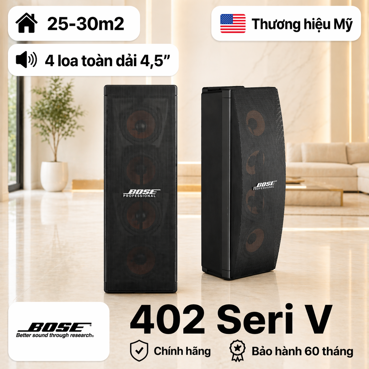 Loa Bose 402 Seri V (4 bass 11.2cm, 120W/480W)