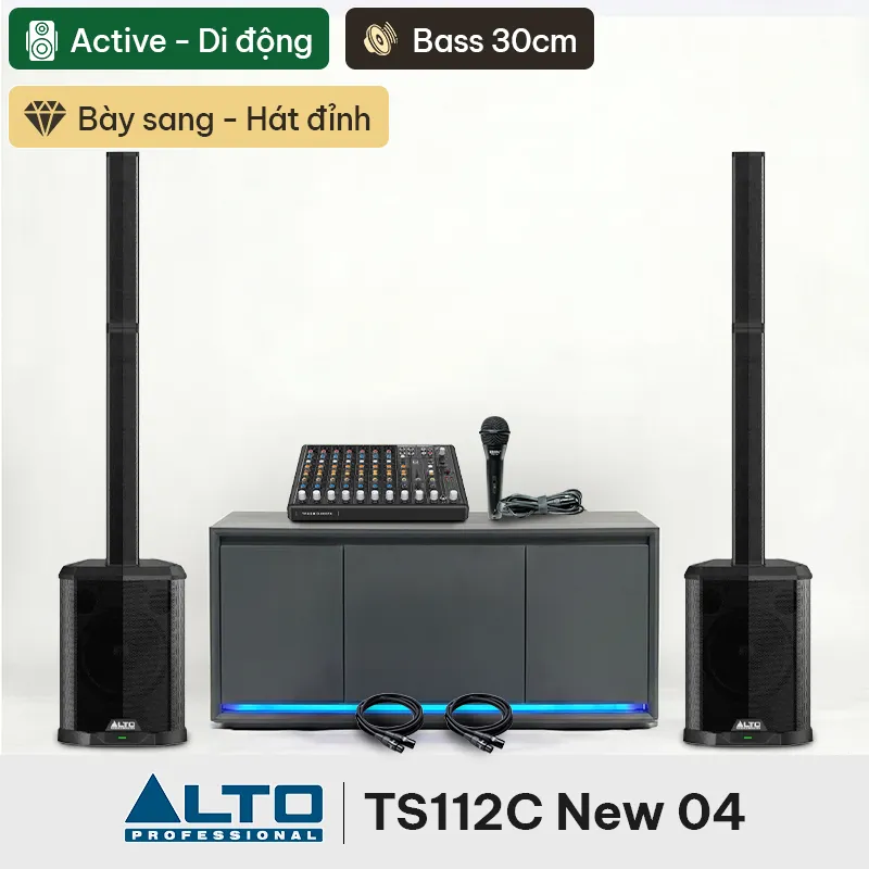 Ảnh minh họa Combo loa cột Alto TS112C New 04 (Alto TS112C, Alto TrueMix 800FX, BIK Pro 8X) 1