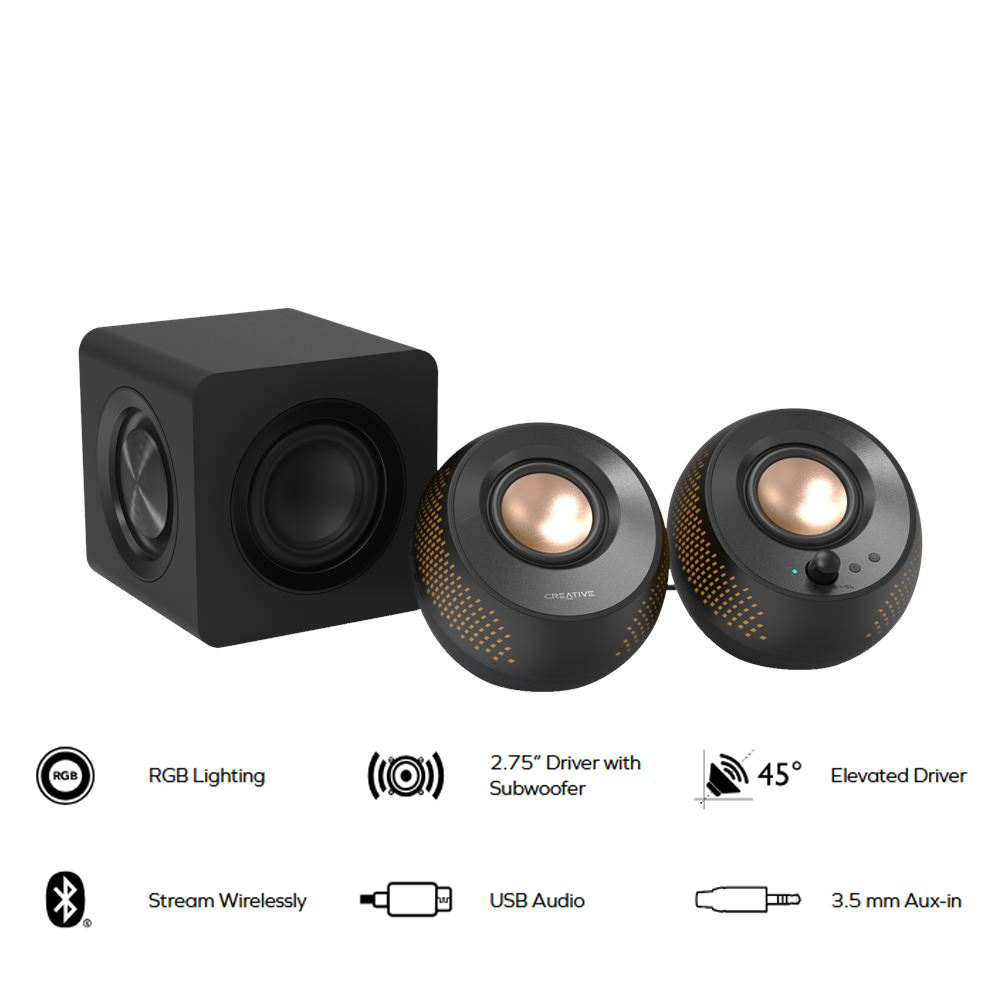Ảnh minh họa Loa Creative Pebble X Plus | Bluetooth, RGB, Đen (51MF0495AA000) 1