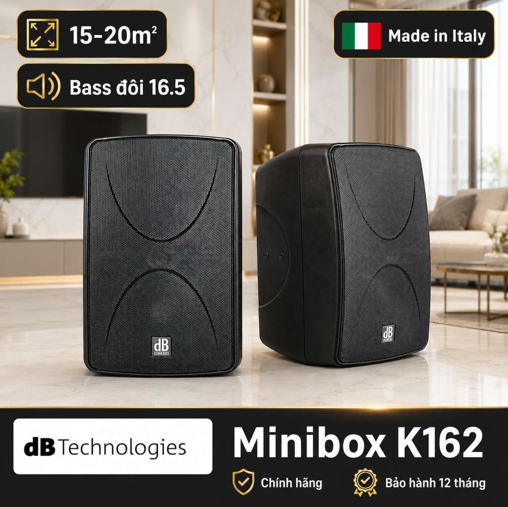 Loa dBTechnologies Minibox K162 (Active, Bass đôi 16.5, Made in Italy)