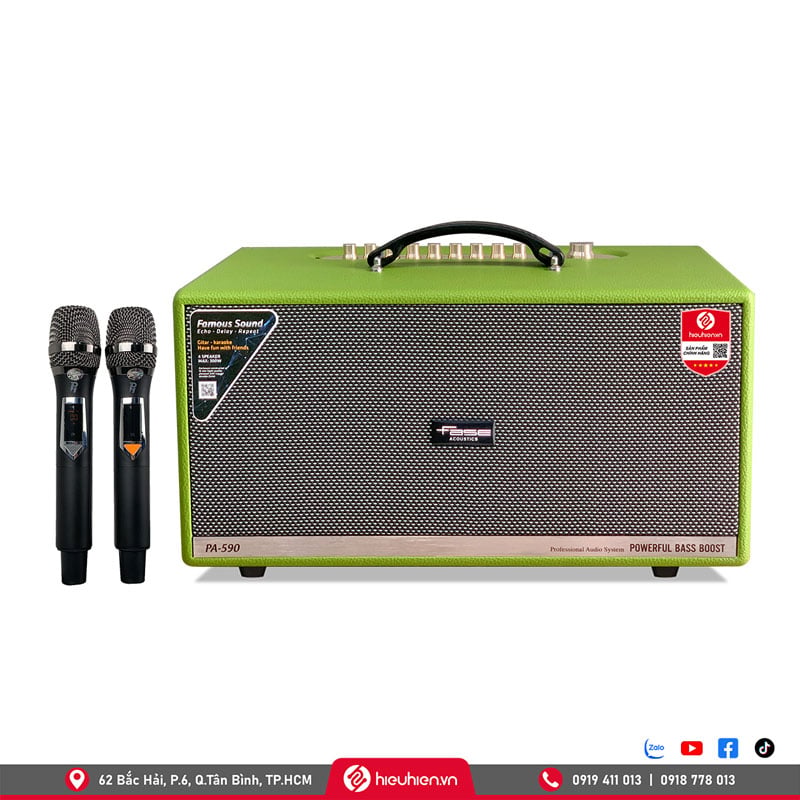 Ảnh minh họa Loa Di Động FASE PA-590 (650W) Kèm 2 Micro 1