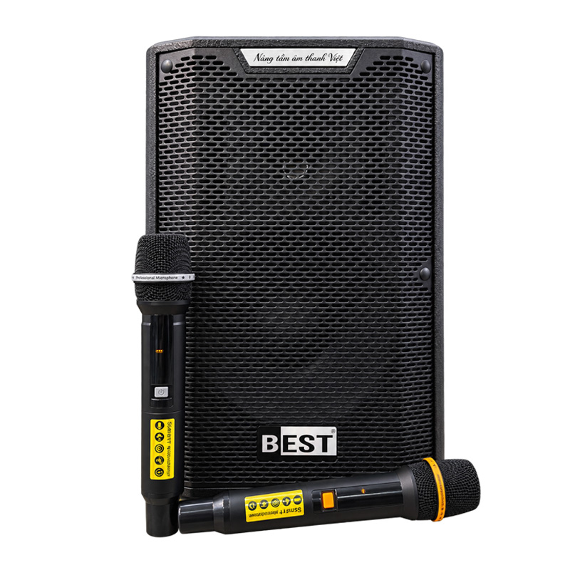 Loa karaoke xách tay Best M10 (Bass 25, 300W/600W, Kèm 2 micro)