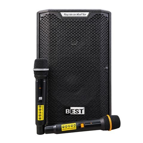 Loa karaoke xách tay Best M10 (Bass 25, 300W/600W, Kèm 2 micro)