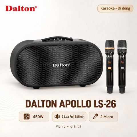 Loa karaoke xách tay Dalton Apollo LS-26 (450W, Bluetooth 5.3, Pin 6H)