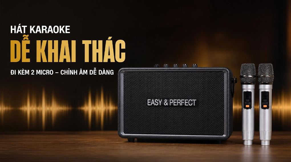 Ảnh minh họa Loa karaoke xách tay Easy & Perfect EP-Tornado 130W 1