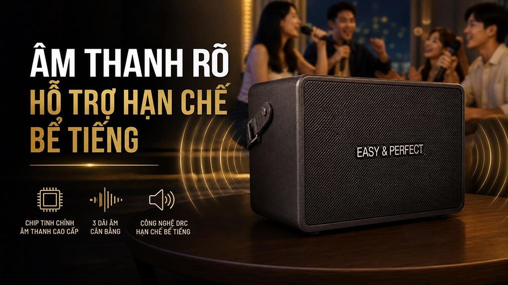 Ảnh minh họa Loa karaoke xách tay Easy & Perfect EP-Volcano 200W - Đen 3