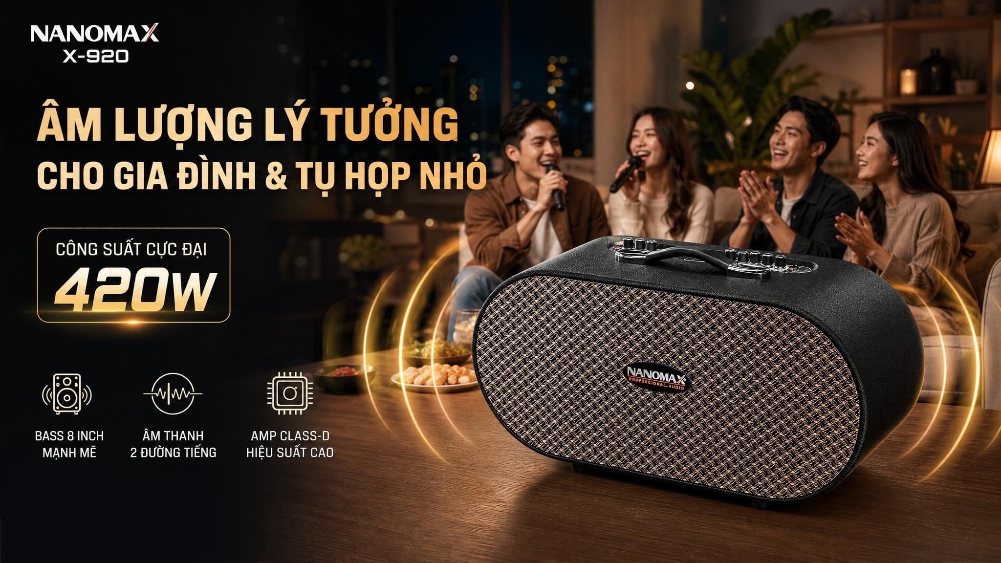 Ảnh minh họa Loa karaoke xách tay Nanomax X-920 420W 1