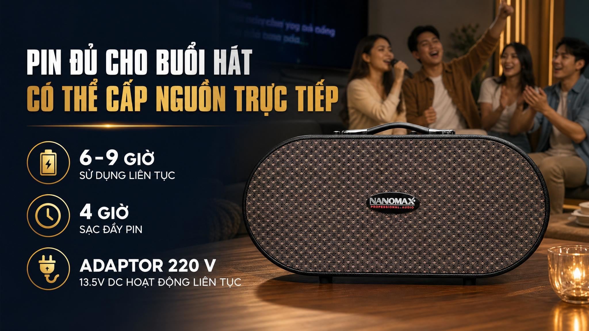 Ảnh minh họa Loa karaoke xách tay Nanomax X-920 420W 3