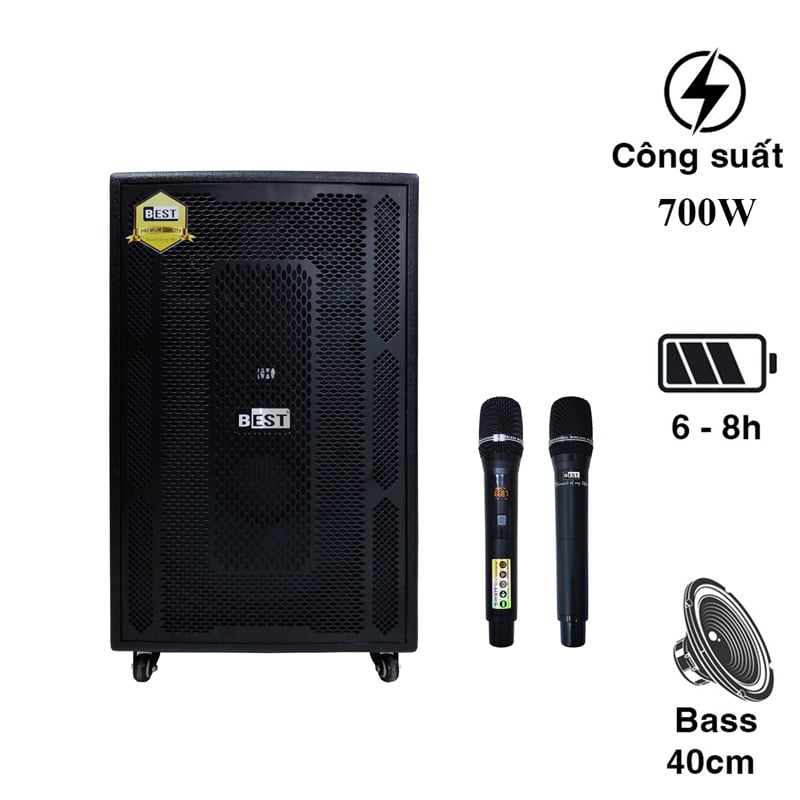 Ảnh minh họa Loa Kéo Best 6800S, Bass 40cm, Công suất 700W, Bluetooh, USB, Đài FM 1