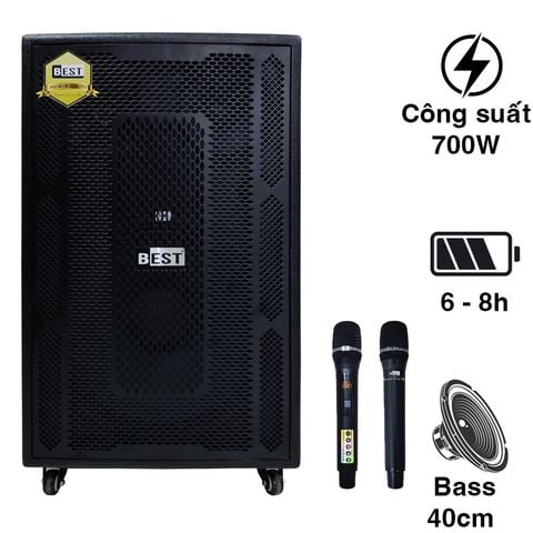 Loa Kéo Best 6800S, Bass 40cm, Công suất 700W, Bluetooh, USB, Đài FM