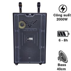 Loa kéo Best S40, Bass 40cm, Công suất 2000W, Bluetooth 5.0 