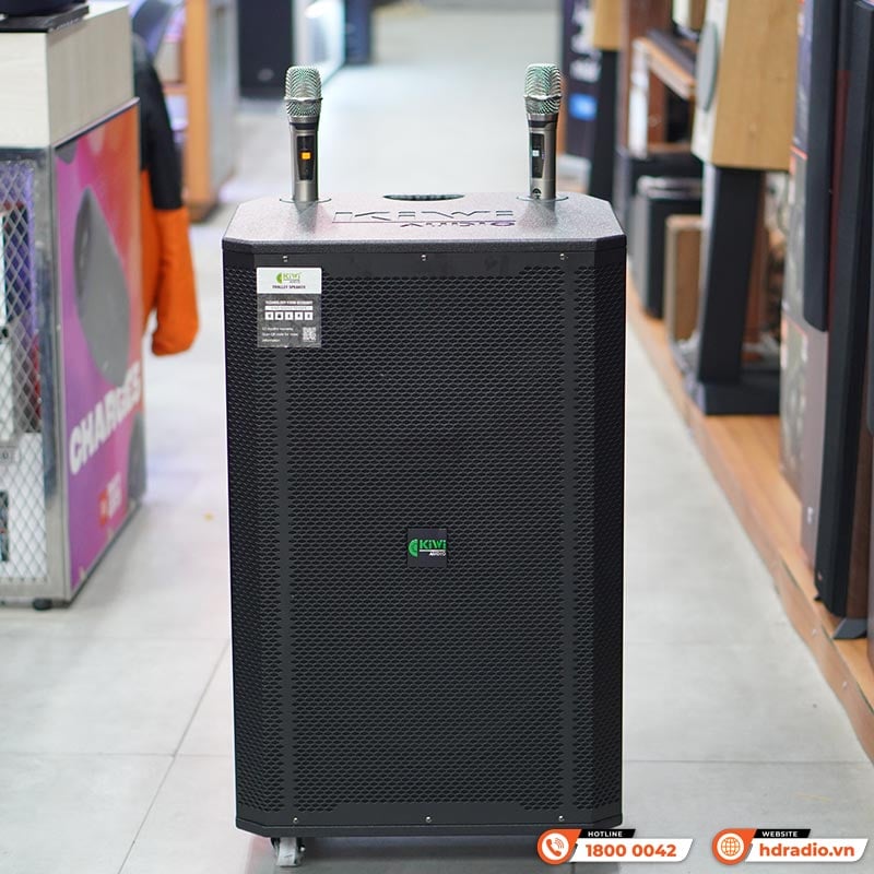 Ảnh minh họa Loa kéo Kiwi K9018, Bass 50cm, Công suất 200W, Pin 4-7h, Kèm 2 tay micro 2