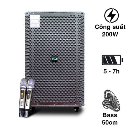 Loa kéo Kiwi K9018, Bass 50cm, Công suất 200W, Pin 4-7h, Kèm 2 tay
