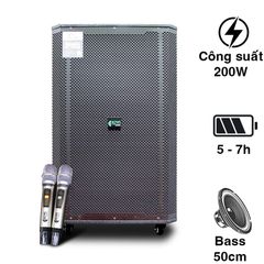  Loa kéo Kiwi K9018, Bass 50cm, Công suất 200W, Pin 4-7h, Kèm 2 tay 