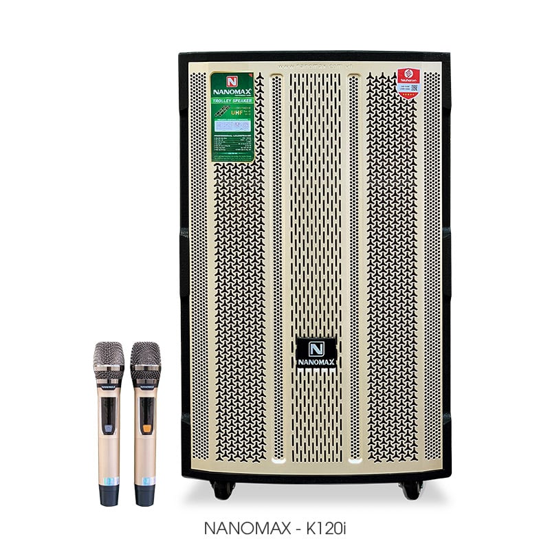 Loa Kéo Nanomax K-120i Bass 4 Tấc 720W, Kèm 2 Micro